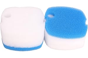 INGVIEE Kompatibel Filterschwamm Feinfiltervlies für Sunsun HW 302/505A (6X Weiß Fein, 2X Blau Grob)