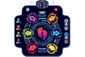 maysida Alfombra de Baile para Niños - Alfombrilla de Baile Electrónica con 6 Botones Luminosos y Bluetooth Inalámbrico, Regalos de Cumpleaños Juguetes para Niñas Niños