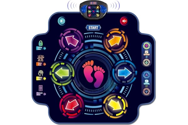 maysida Tapis de Danse Bluetooth pour Enfants, Jouet Fille 3-12 Ans, Tapis Danse Fille avec 6 Boutons, 9 Niveaux de Difficulté, 3 Modes, Cadeau Créatif pour Noël/Anniversaire (Filles 4-8 Ans)