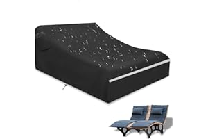 YBYHFAA Holzliegen Abdeckung, 100% wasserdicht 600D Oxford Waldsofa Abdeckung,Schwerlast Reißfest Abdeckung Gartenliege,geeignet für Holzliegen/Doppel-Sonnenliege,UV-Beständiges,Schwarz,170*160*105cm