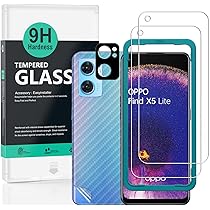 Ibywind Verre Trempé de Protection pour Oppo Reno 7 4G 6.43,[Paquet de 2] avec Métal Protecteur D'écran de Caméra,Protection arrière Effet Fibre de Carbone,avec Une kit d'installation Facile
