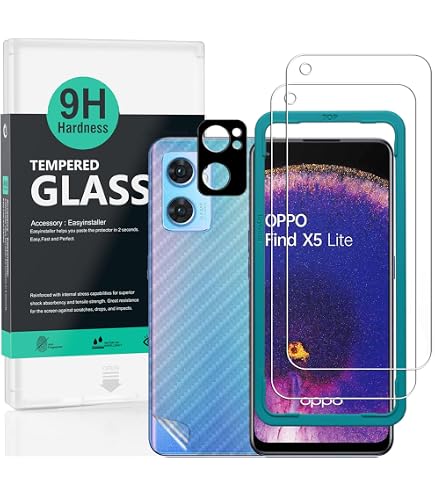 Wanyuexes Cover per Oppo Find X5 Lite 5G vetro temperato, [Antiurto di Grado Militare] Trasparente Sottile custodia per Oppo Find X5 Lite Crystal blu