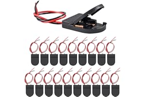 AITRIP 20pcs cr2032 Battery Holder, CR2032 Battery Holder with Switch, Coin Cell Holder, 1 x 3V CR2032 Button Coin Cell Battery Holder with Leads On Off Switch （Black）