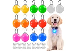LEIKURVO 14 Stück Hunde Leuchtanhänger LED Blinklicht, Hundehalsbandanhänger für Hund Katzen, Haustier Leuchthalsband mit 3 Blinkmodis Sicherheitslicht Schlüsselanhänger für Schulranzen, Kinder, Jogger
