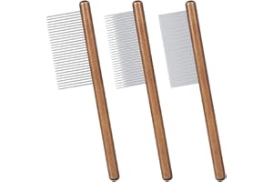 RIVIEVAL 3Pcs Cat comb, Dog comb Wooden Pet Comb Pet Flea Comb Cat Comb for Long Haired Cats Short Haired Cats Cat Dog Flea Lice Tear Stain Remover Combs