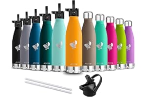 AORIN Wysokiej jakości izolowane próżniowo butelki na napoje ze stali nierdzewnej - 24 godziny chłodzenia i 12 godzin lakierowania proszkowego, odporne na zarysowania, łatwe do czyszczenia