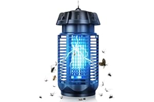 YEEFON Lampada Antizanzare Elettrica, 20 W 3000 V UV Zanzariera Elettrica, IPX4 Lampada Trappola con Spazzola di Pulizia, Anti Zanzare Non Tossico ed Ecologico, per Interno Esterno,Nero