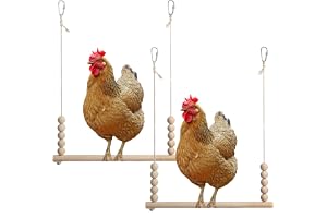 2-pack naturliga trähönsgungor, kycklingleksak med soppåsar, hantverkstillbehör för bur och korral – present till hönsägare o