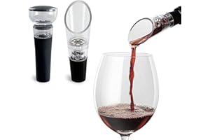 TenTen Labs Aireador de Vino Decantador de Vino y Bomba de Vacío Vino COMBO – Pitorro Vertedor de Vino Oxigenador y Tapón de Vacío – Caja de Regalo Incluido