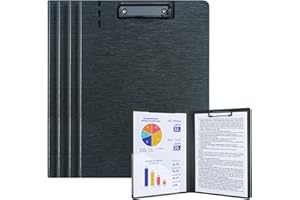 SOYIRI A4 Portapapeles con Pinza,Paquete de 5 Portapapeles con Bolsa Interior,A4 Clipboards Tablero de Escritura(Negro)