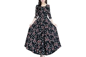 Zhsxertwy Midi Dresses for Women UK Elegant V Neck Short Sleeve Flowy Maxi Sundress High Waist Floral Print Summer Casual Party Ladies Swing Dress Long