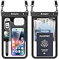 [Up to 10"] Large Waterproof Phone Pouch Bag - 2 Pack Waterproof Phone Case for iPhone 16 15 14 Pro Max Galaxy S24 S23 Ultra, IPX8 Cellphone Water Protector Pouch Beach Essentials Travel Must Haves
