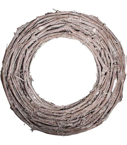 GLOREX Weidenkranz Grau – 200 Mm Ø, Geflochten Aus Rattan, Vielseitige Deko Für Zuhause & Bastelprojekte Weidenkranz Durchmesser 200 Mm