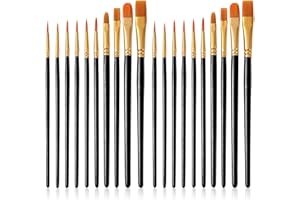 ‎QUELCC Quelcc 20 Stück Künstlerpinsel, Künstler PinselSets, Pinselset, Pinselset Acrylfarben, Aquarellpinsel, Pinsel Acrylfarbe, Pinsel Set, für Malliebhaber, Anfänger, Schwarz