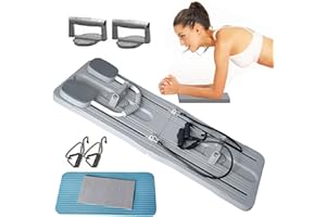KOUAMOR Foldable Pilates Reformer Full Body Fitness Board, Multifunctional Abdominal Board, Ab Roller Board Multi-Functional Full-Body Workout Trainer with Automatic Rebound for Full Body Workout