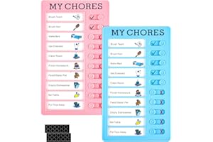Demarsen To Do List Checklist Board Lot de 2 Tableaux Choraux pour enfants, quotidiens pour la maison,la planification d'apprentissage, le rappel pour les enfants et les adultes (rose/bleu)