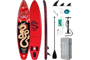 FEATH-R-LITE Stand Up Paddle Boards 11ft Inflatable Paddleboards for Youth&Adults with Accessories Including Adjustable Paddle, Backpack, Pump, Leash, Fins