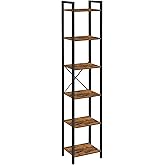 VASAGLE Shelf, Bookcase, Standing Shelf, DVD Shelf, 6 levels, office Shelf, outdoor Shelves, for office, Living Room, Bedroom, kitchen