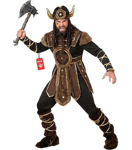 amscan (PKT) (997044) Viking-krijgerkostuum voor volwassenen voor heren (extra groot