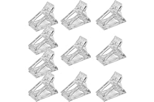 NIYATA 10 Pcs Pinces Ongles Transparentes, Pinces à Ongles en Gel, Clip à Ongles Cristal pour les Extensions d'Ongles et la Manucure (Blanc)