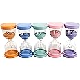 Sand Timer Set Minutes 5 Colors Sand Clock Hourglass Timers for Classroom, Bathroom, Dining Room, Homework, Brushing Teeth, Bames Sand Iimers Childrens Sand Timer Set (Option B)