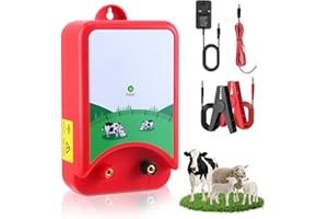 NASTOPEE Elettrificatore Per Recinto Elettrico 10Km,Recinto Elettrico 12V 1.5J Per Animali,Recinzione Elettrica Per Animali,Cane, Cinghiale,Cavalli,Pecore