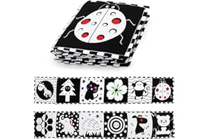 NHCDFA Black And White Sensory Toys,Black and White Sensory Toys for Babies,Double-sided Newborn Sensory Toys 0-6 Months,Infant Tummy Time Toys Gifts for Early Education