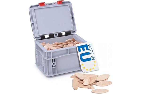 WFix Lamelles d'Assemblage Type Lamello 20 Taille 20 250 pièces Chevilles Plates dans une Boîte de Rangement Euroboîte Biscuits Bois idéale pour Fraisage et Bricolage