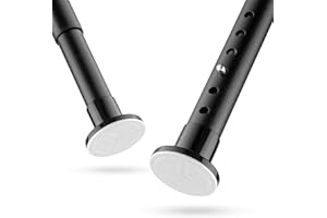 MEISENBERG Bastoni per Tende a Pressione Estensibile in Acciaio Inox, 210-260 cm, Ø25mm, Nero - Palo Telescopico per Tenda Doccia, Senza Foratura per Finestre, Bagno, Armadio, Porta, Terrazza