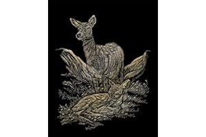 DIAMANTE CRAFTS Engraving Art Scraper Foil Kit - A4 - Gold - GOLF15 - Deer