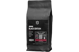 ‎KING'S COFFEE KING'S COFFEE - BLACK EDITION - Kaffeebohnen Crema Intense - säurearm -kleine Chargen-Röstung aus Italien - kräftiger Arabica-Robusta Espresso-Blend für Vollautomaten & Siebträger - 1kg