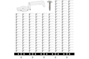 VooGenzek 150 Pièces 10mm Clips Bande Lumineuse, Clip de Fixation Ruban LED, Support Fixation Bande Lumière Clips, avec Vis, pour 10MM Large LED Bande Lumières (Transparent)