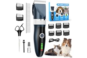 ETROBOT Kit Tosatrice per Cani Professionale, Rasoio Pelo Lungo per Gatti Macchinetta,Tosatore Elettrico per Impermeabile IPX7 Lavabile Ricaricabile