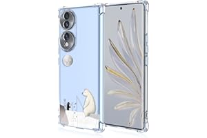 RankOne Coque de Téléphone Convient pour Honor 90 5G (6.7" inches) Transparent TPU Silicone Color Drawing Pattern Case - Ours Polaire
