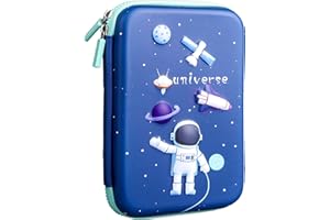 LIMEOW Astuccio Grande Portamatite Capacità 3 Scomparti Unicorno a Grande Capacità Slot Matite Astuccio per Ufficio Scuola Media Studenti Universitari Ragazza Adulto Adolescente (Blu)