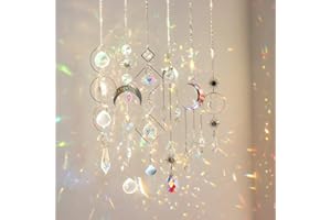 ‎PRIKSIA Sonnenfänger Kristall,6 Stück Kristalle zum Aufhängen Fenster Deko Hängend Windspiel, Kristalle Ornament Kristallkugeln Für Fenster Haus Garten Party Hochzeit Weihnachten Dekoration