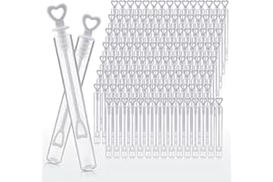 QUOTRE Soap Bubbles Wedding Pack,120 Pezzi di Bolle di Sapone per Matrimonio, Mini Bolle di Sapone, Bolle di Sapone da Sposa, Tubo Vuoto con Manico a Cuore (Non Contiene Liquido)