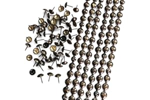 Let's Decorate Bandes de punaises d'ameublement plaquées antique 10 m x 11 mm, attaches de canapé, accessoires de meubles de bricolage (P : 11 mm, antique)