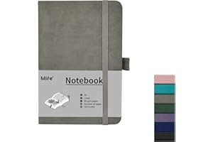 Mlife A6 Small Journal Notebook, Lined Pocket Notebook with Pen Holder, Hardback, 192 Pages, 3.9 inches * 5.5 inches - for Women and Men (Gray)