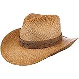 Tucalon Western Straw Hat Women Sun Beach Cowboy Spring Summer