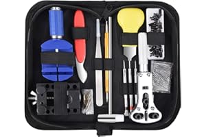 Cadrim Uhrenwerkzeug Set, 147tlg Uhrmacherwerkzeug Uhr Werkzeug Watch Tools Akku-Ersatzwerkzeug-Kit für Uhren mit Tragetasche