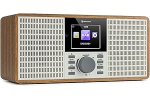 auna IR-260 - Internet Radio, Sound Stereo, Radio Dab per Casa, DAB+ & FM, Mediaplayer: Spotify Connect, Bluetooth, USB, UPnP/DLNA, HCC Display da 2,8", File Supportati: WMA/MP3, Line-Out, Legno
