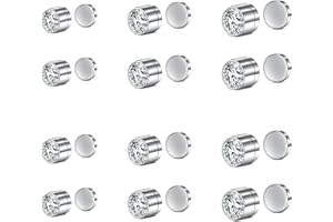 AVYRING Magnetic Earrings for Men Women Stainless Steel Clip on Nose Studs Non Piercing Jewelry Colour Diamond Fake Piercings 3mm 4mm 5mm, 6 Pairs