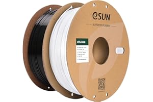 eSUN Filament PLA 1.75mm, Filament pour Imprimante 3D PLA Précision Dimensionnelle +/- 0.03mm, 1KG par Bobine, 2 Bobines Filament pour Imprimante 3D,Blanc Froid et Noir