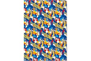 Danilo Sonic The Hedgehog Wrapping Paper, Two Sheet, Two Tags, Officially Licensed Gift Wrap, Recyclable, 70 x 50 when opened, multi-coloured