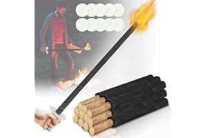 Eulenke Lot de 50 Torches en Cire pour l'extérieur, Durée de la Combustion 45 min, torches de jardin avec protection des mains pour la randonnée, les fêtes et le feu de camp, Noël