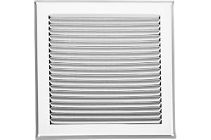SOTECH ventilationsgaller i aluminium 250 x 250 mm i rostfritt stålutseende med myggnät Ventilationsgaller för skruvmontering