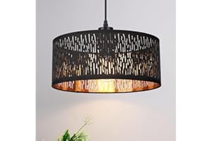 FRIDEKO HOME Frideko Lamp Shade - Modern Black Lampshades for Ceiling Lights with Gold Inner,Lamp Shades for Table Lamps and Floor Lamps,Pendant Light Shade for Bedroom,Living Room,Hallway and Kitchen