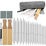 Herramientas de Dibujo para Bocetos, Juego de 16 Difuminadores AGPtEK con 2 Afiladores de Lija, 1 Herramienta de Extensión, 2
