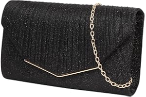 Auliuse Ladies Evening Clutch Bag Sparkling Elegant Women’s Handbag, Women's Flap Clutch Bag, Glitter Party Wedding Evening Bags with Detachable Chain Clutch Bag for Party, Prom, Banquet, Wedding